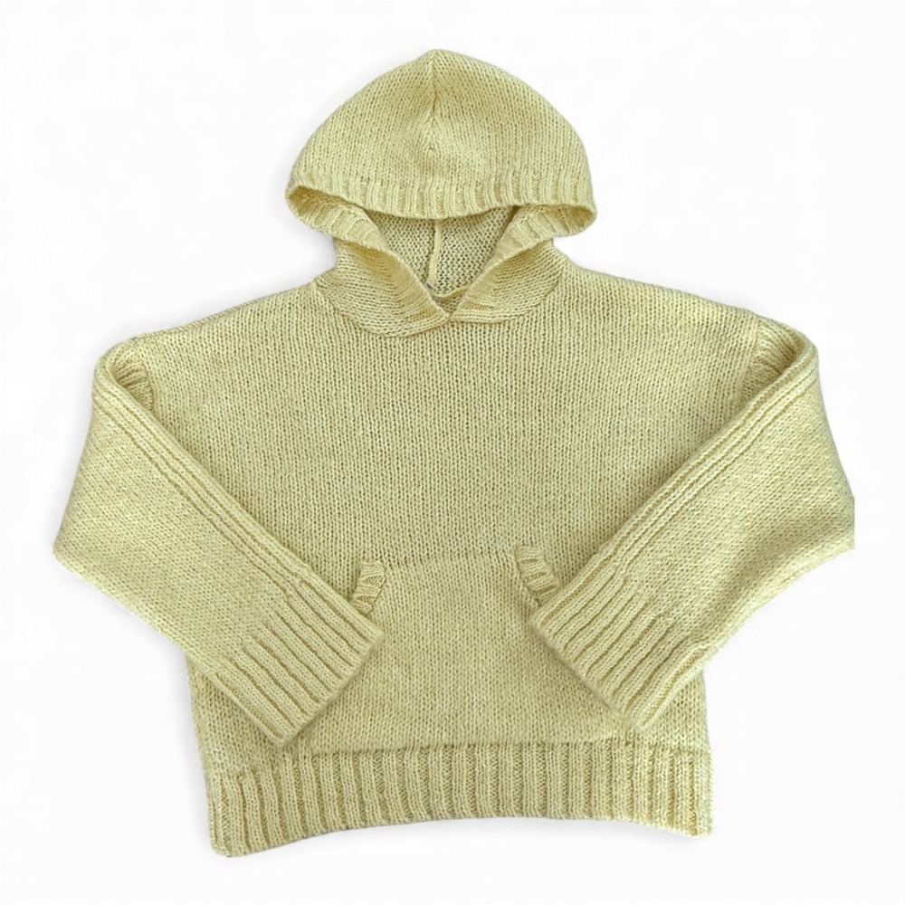 Pilcro‎ Anthropologie Hooded Chunky Knit Sweater XXS Cream Wool Blend